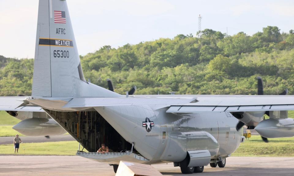 The Hurricane Hunters fly the WC-130J Weatherbird into storms.