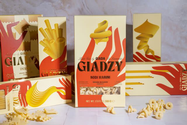 <p>Courtesy of Giadzy and Giada De Laurentiis</p> Giada De Laurentiis's Giadzy Pasta comes in eight unique shapes