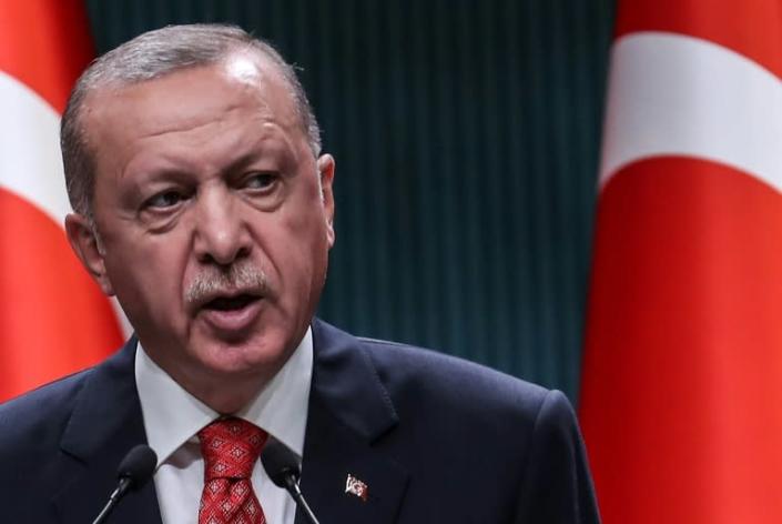 Turkish President Recep Tayyip Erdogan, seen speaking in August 2020, had spoken of diplomacy with Greece before Ankara sent a vessel back to contested waters