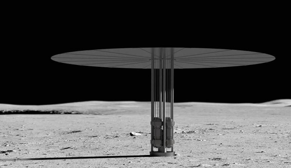 A concept of image of a nuclear power system on the moon’s surface that could provide energy for crewed missions to Mars (Nasa)