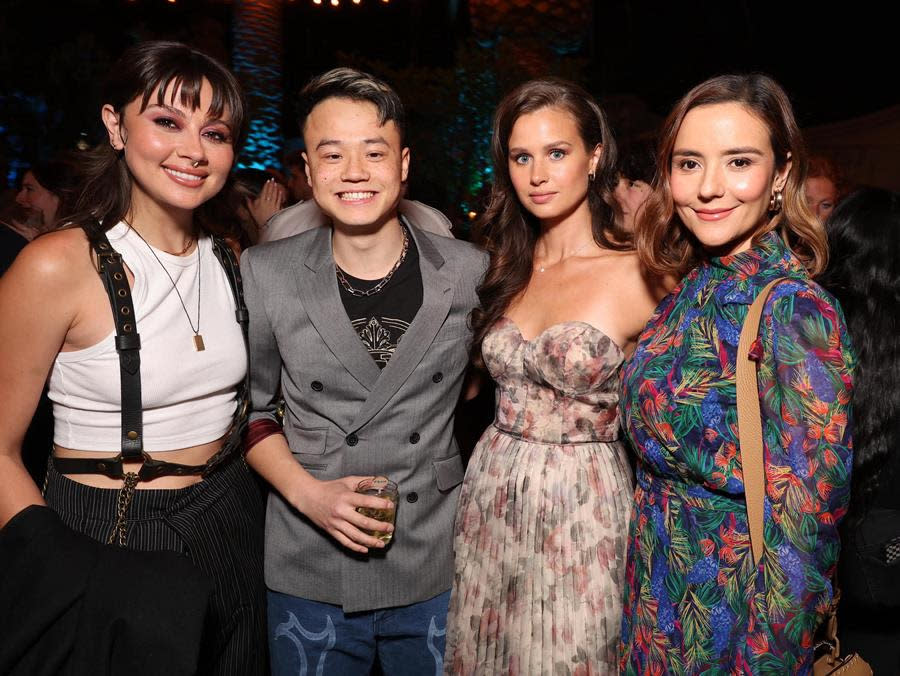 (Left to Right) Chloe Van Landschoot, Ricky He, Avery Konrad and Catalina Sandino Moreno attend the Los Angeles Special Screening introducing Season 2 of MGM+ “From” in Los Angeles. (Eric Charbonneau)