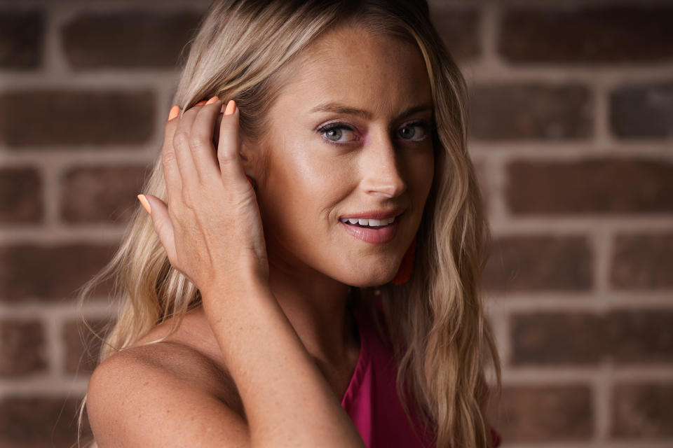 Country singer Brooke Eden poses in Nashville, Tenn., on July 21, 2022, to promote her new EP “Choosing You.” (AP Photo/Mark Humphrey)