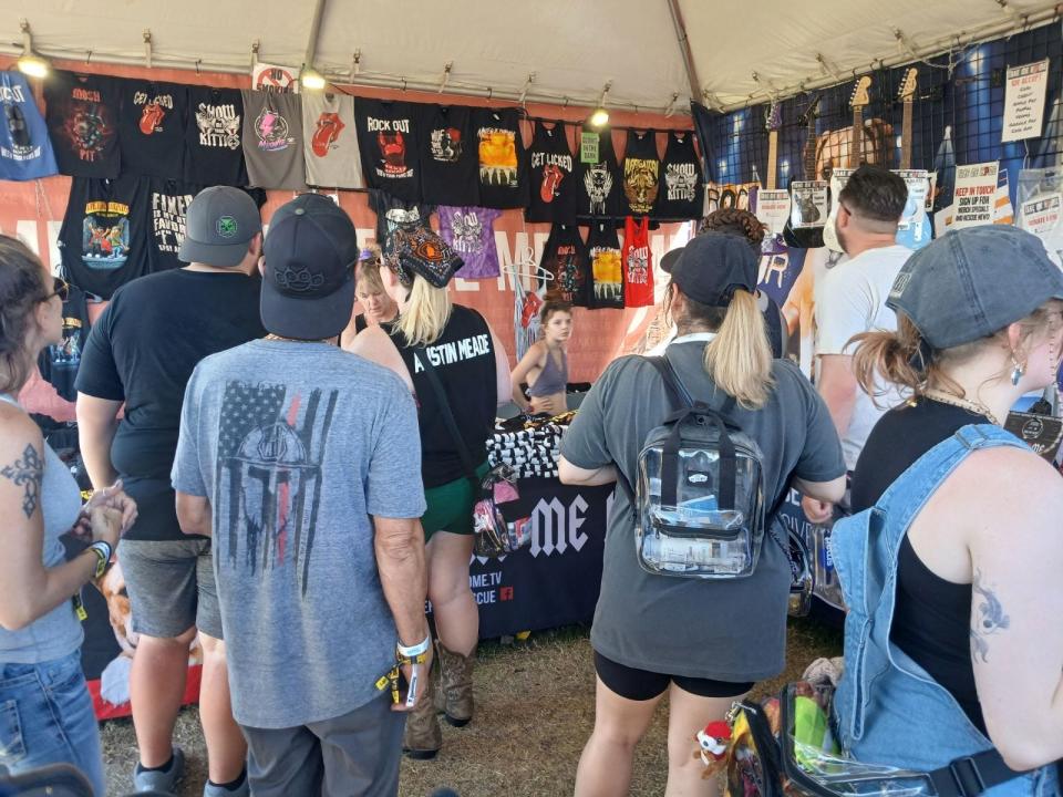 Take Me Home, a Los Angeles-based national pet rescue foundation, was selling an array of T-shirts, hoodies, bandanas and other items to support their cause at Welcome to Rockville.