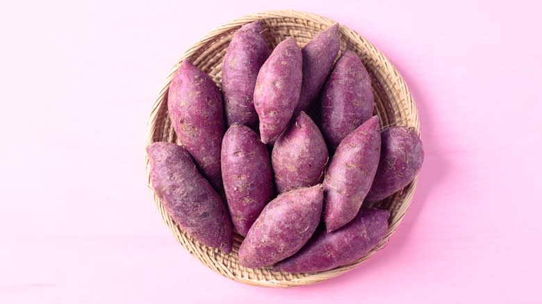whole purple sweet potatoes