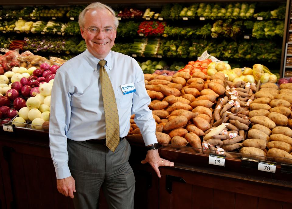 Kroger CEO Rodney McMullen poses for a portrait, Wednesday, June 1, 2016, in the produce section of the Oakley Kroger Marketplace in Cincinnati.