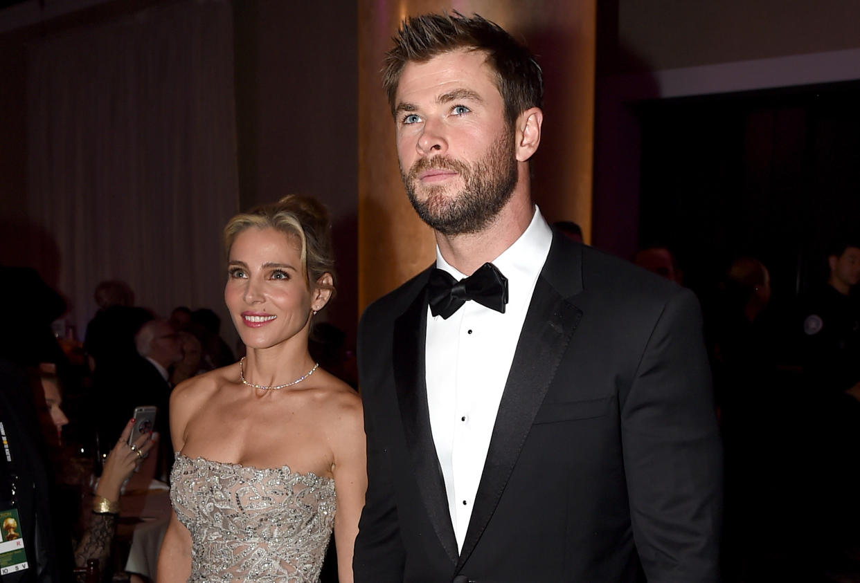 Chris Hemsworth, with wife Elsa Pataky, shared the sacrifices his wife made for his career. (Photo: Getty Images)