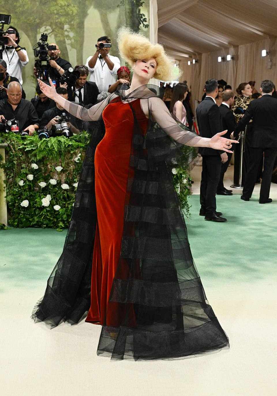 Gwendoline Christie at the 2024 Met Gala: "Sleeping Beauties: Reawakening Fashion" on May 6 in New York, red carpet, Vogue, John Galliano, Maison Margiela