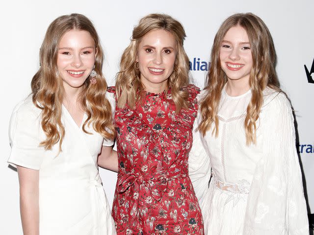 <p>Tibrina Hobson/Getty</p> Kate Ledger, Rorie and Scarlett Buckey at the 9th annual Australians in film Heath Ledger scholarship dinner in 2018.