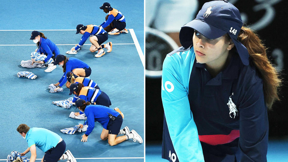 Ball kids, pictured here in action at the Australian Open. 