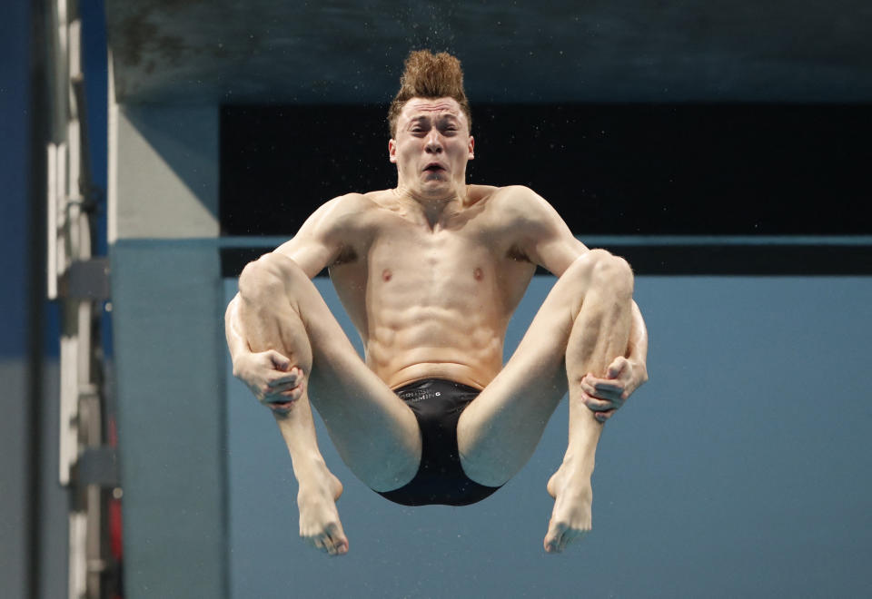 Britain's Noah Williams in action during the men's 10m platform final at the FINA World Championships 
