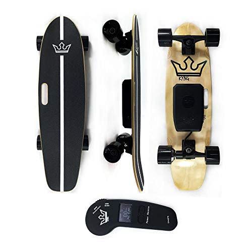 4) KYNG Electric Skateboard with Wireless LED Remote, 29" for Youth and Adults 15 MPH, 350W Motor, 10 Mile Range, Adjustable Speed and Braking, 7 Layer Maple Deck, 200lb Weight Load, Kids and Adult