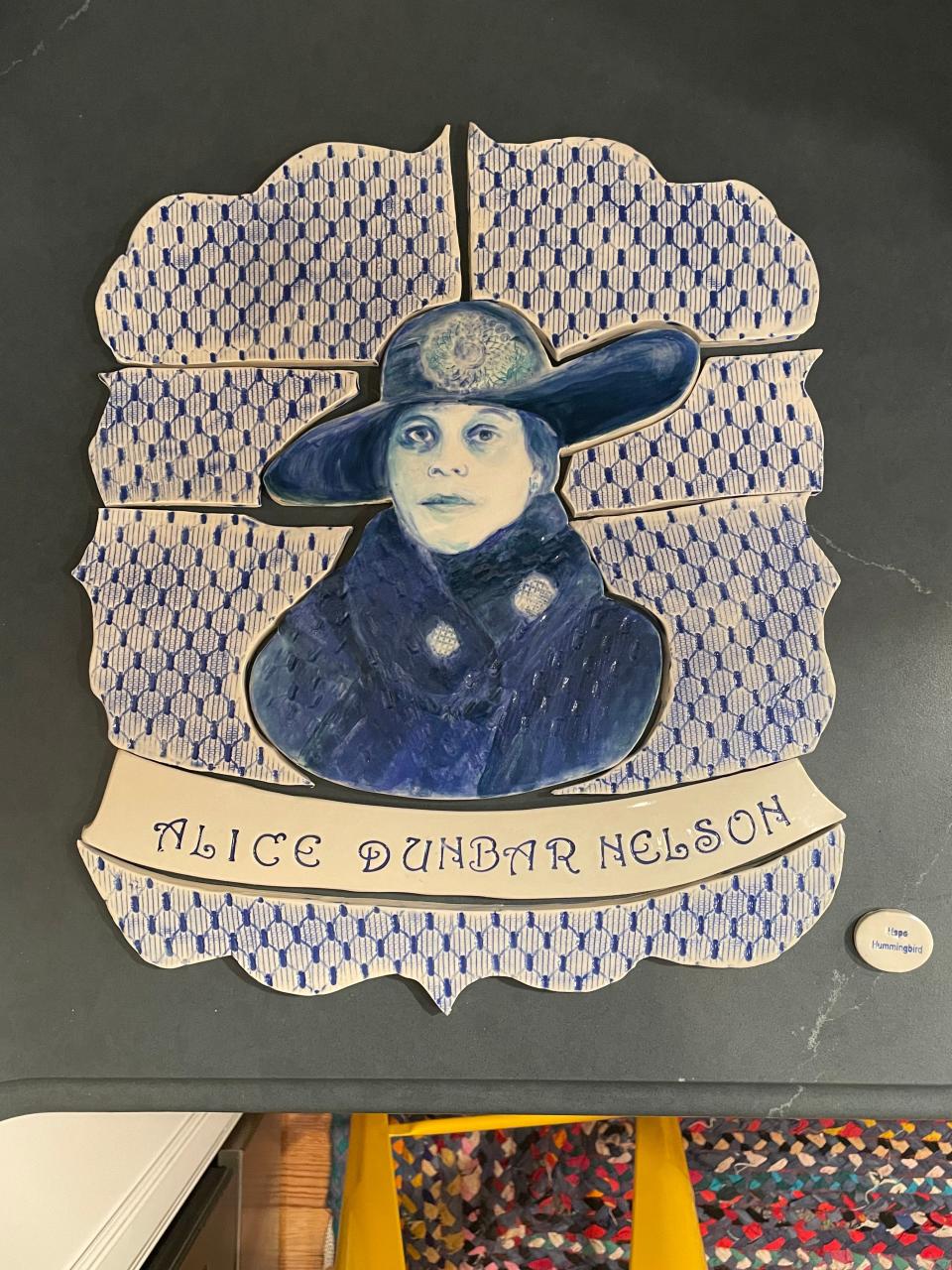 A ceramic portrait of American Poet, Alice Dunbar Nelson