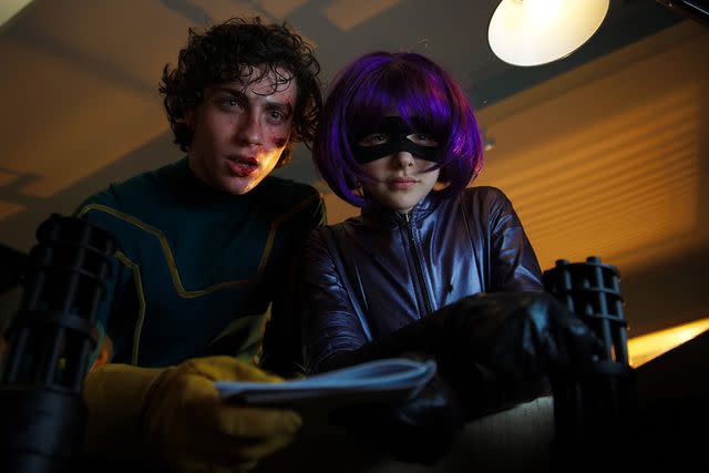 <p>Marv Films/Kobal/Shutterstock</p> Aaron Taylor-Johnson and Chloë Grace Moretz in 'Kick-Ass,' 2010