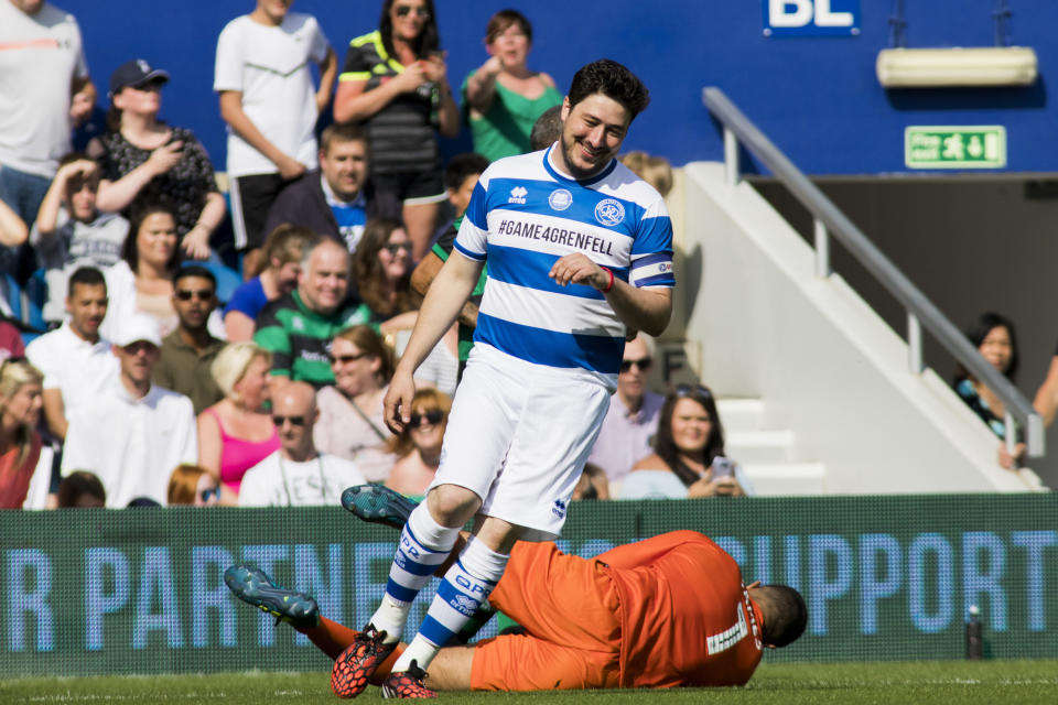 Marcus Mumford playing soccer