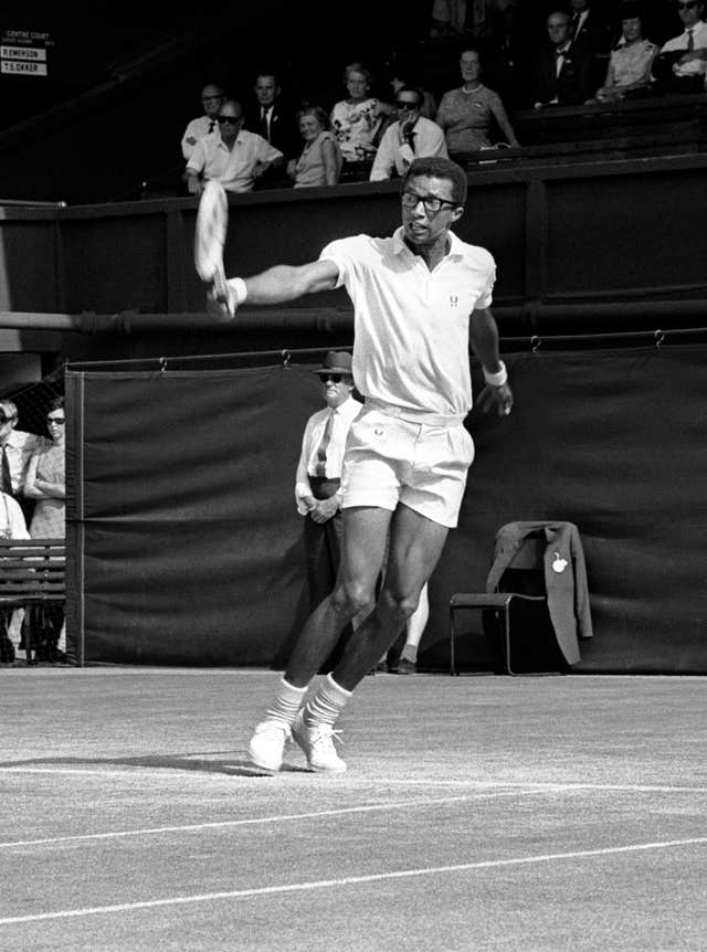 Arthur Ashe in action