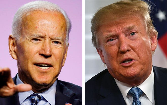 Former Vice President Joe Biden, left, and President Donald Trump