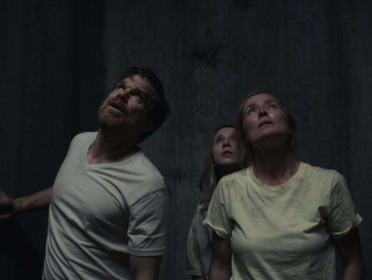 "John and the Hole" (Aug. 6, theaters and video on demand): In the dark family fable, a teenage boy who drugs his dad (Michael C. Hall, far left), sister (Taissa Farmiga) and mom (Jennifer Ehle) and sticks them at the bottom of an unfinished bunker while he lives life his own way.