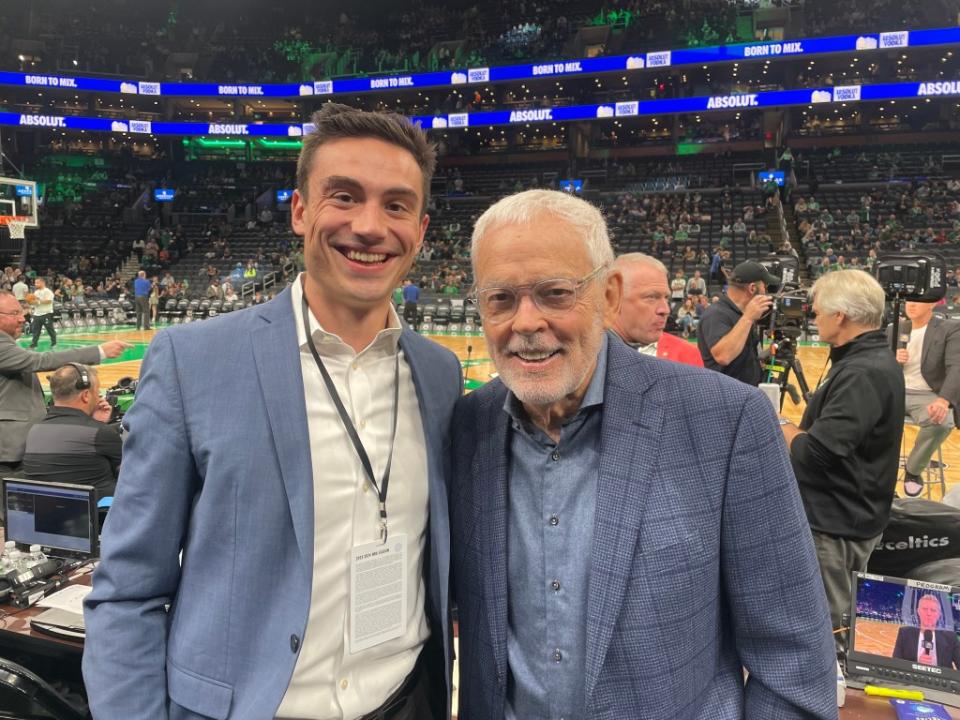 Carter (left) will take over for Gorman as the Celtics full-time play-by-play announcer next season. Courtesy of Drew Carter