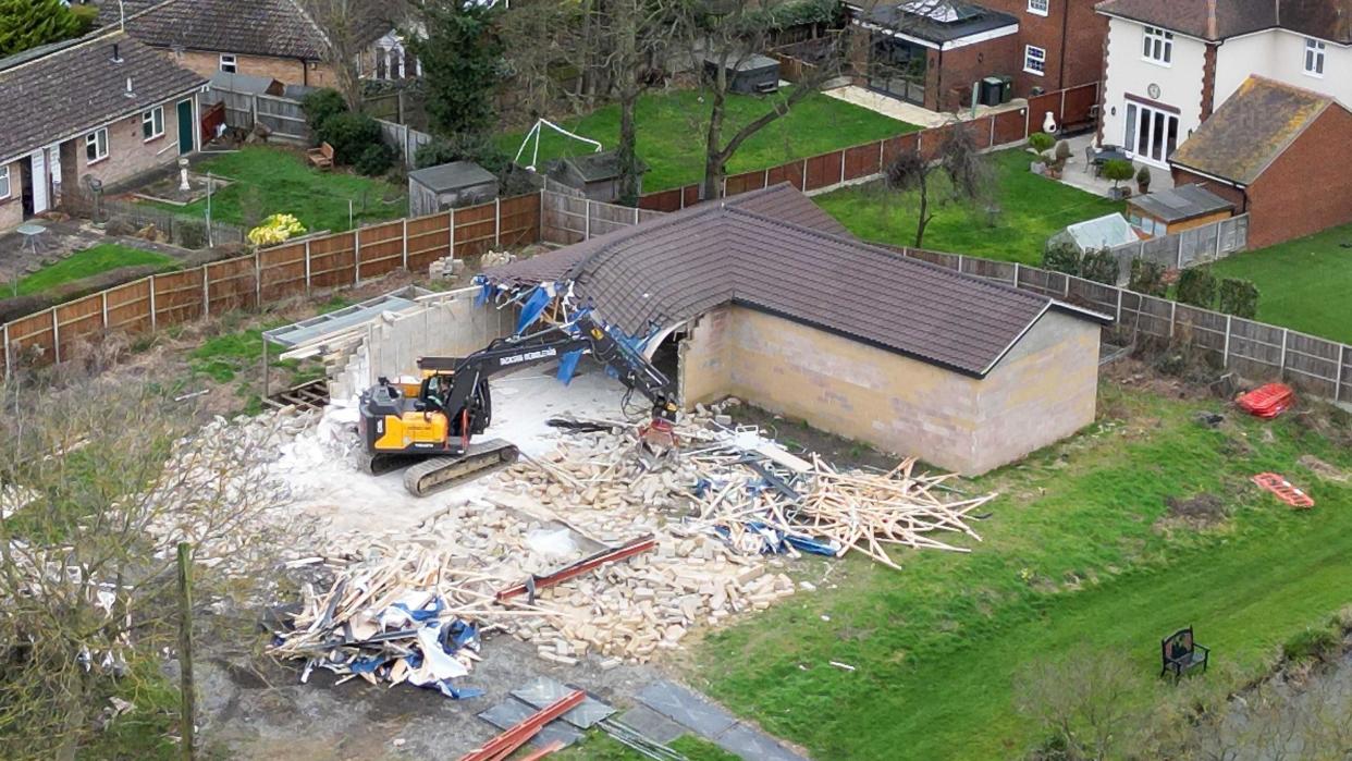 Demolison work taking place at the home of Captain Sir Tom Moore's daughter