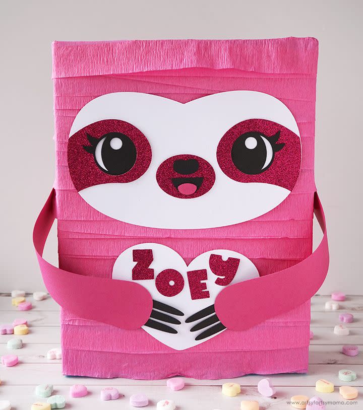 sloth diy valentines day boxes