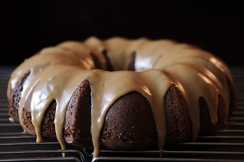 Applesauce Cake with Caramel Glaze