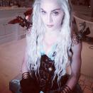 The Queen of Pop might be one of <em>Game of Thrones</em>' earliest celebrity fans. In 2014, she channeled Mother of Dragons Dany to celebrate the Jewish holiday of Purim. “Happy Purim!!!!! All Hail All Queens! ##certainty,” she <a rel="nofollow noopener" href="http://instagram.com/p/llzFu4GEfn/" target="_blank" data-ylk="slk:wrote on Instagram;elm:context_link;itc:0;sec:content-canvas" class="link ">wrote on Instagram</a>, sharing the festive snapshot of her look.