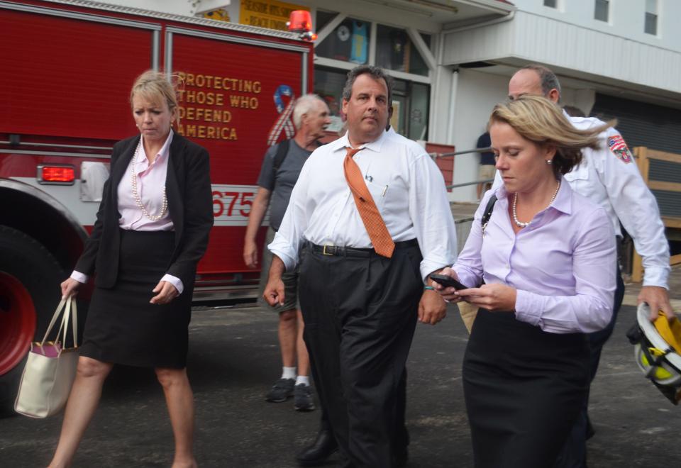 Gov. Chris Christie and Bridget Anne Kelly (right), his then-deputy chief of staff, who has been indicted in the George Washington Bridge lane closings case.