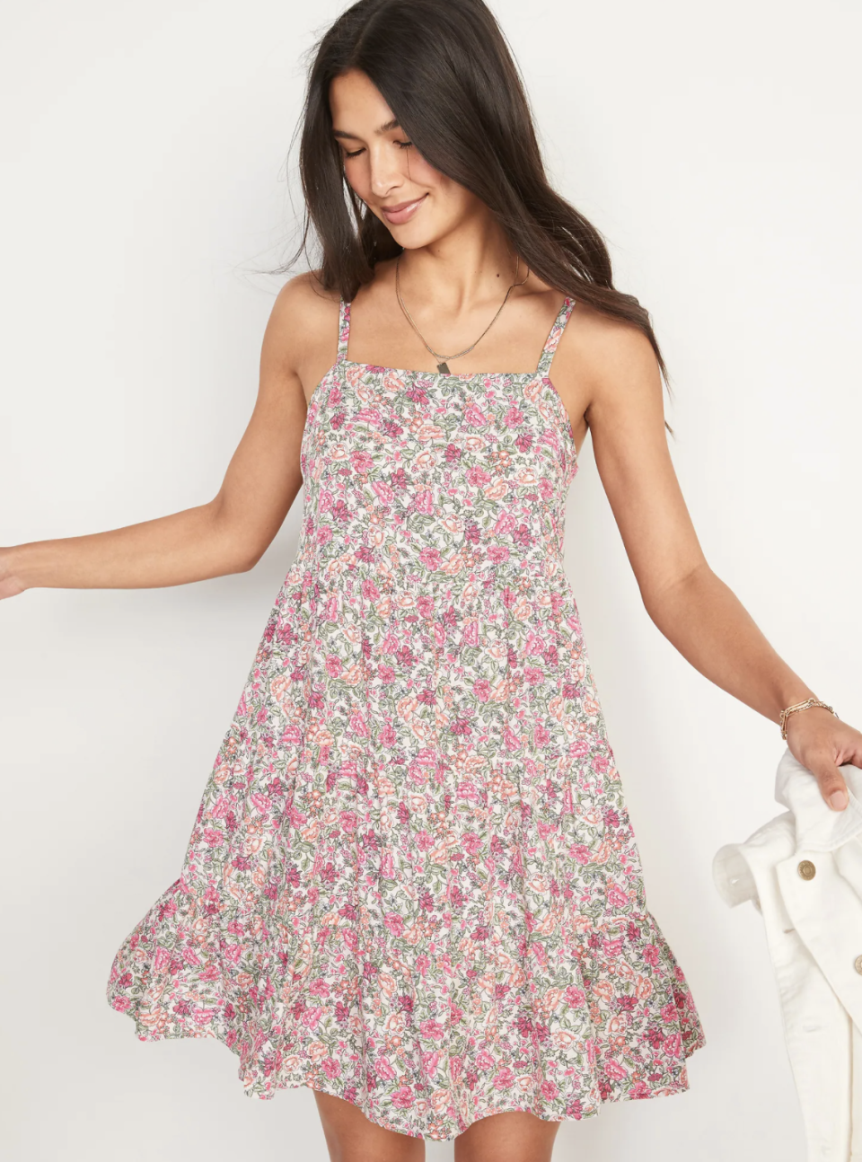 Sleeveless Tiered Floral-Print Swing Dress for Women - Old Navy