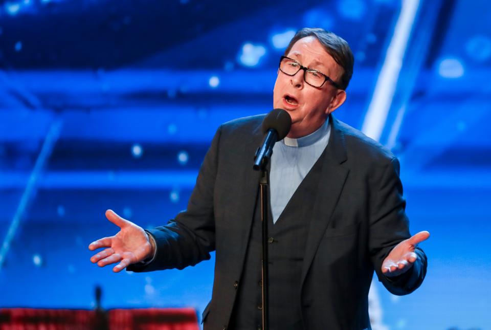 Father Kelly’s audition blew people away. (REX)