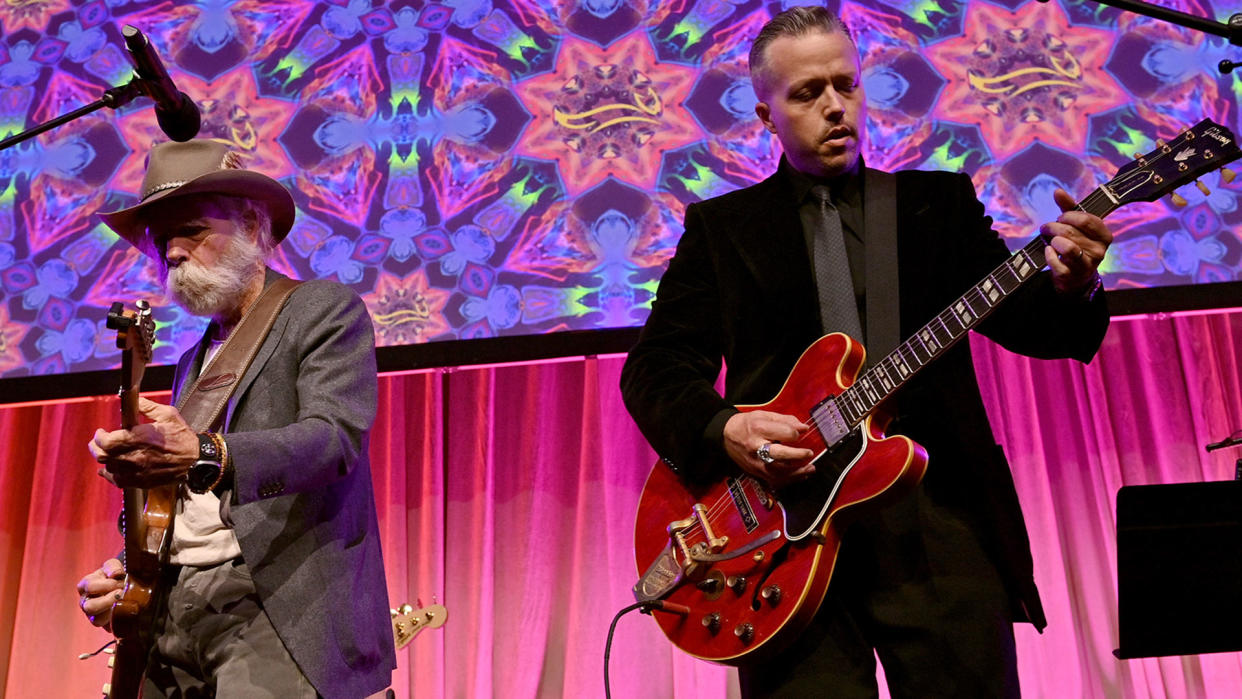  Bob Weir and Jason Isbell perform Johnny B. Goode for Michael J. Fox. 