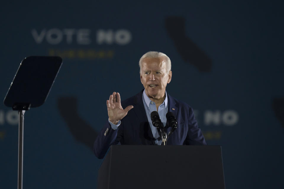 President Joe Biden speaks at a rally to support California Gov. Gavin Newsom ahead of the California gubernatorial recall election Monday, Sept. 13, 2021, in Long Beach, Calif. (AP Photo/Jae C. Hong)