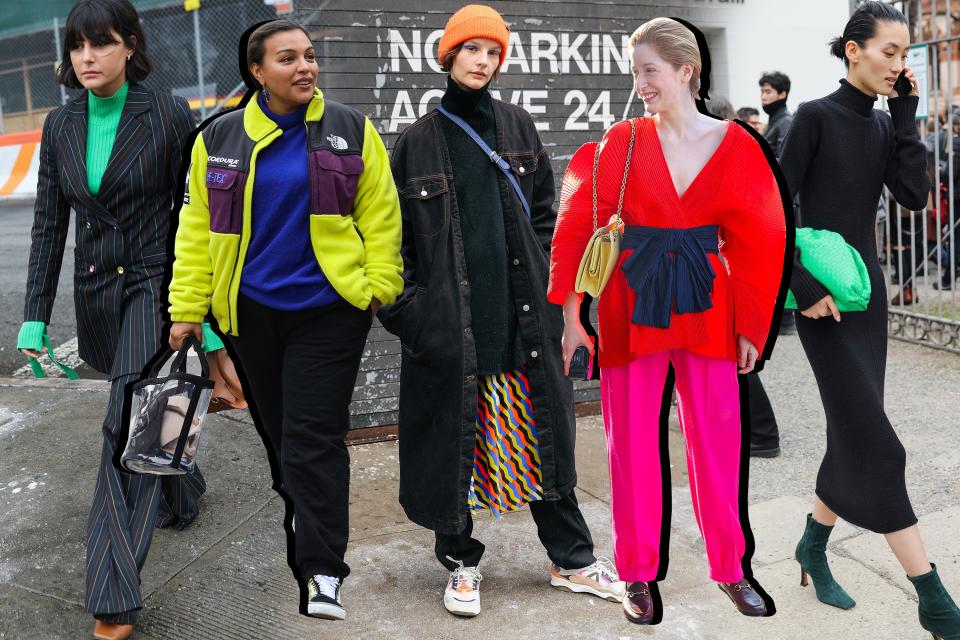 How to wear highlighter neon, Fall 2019’s most eye-popping style trend.