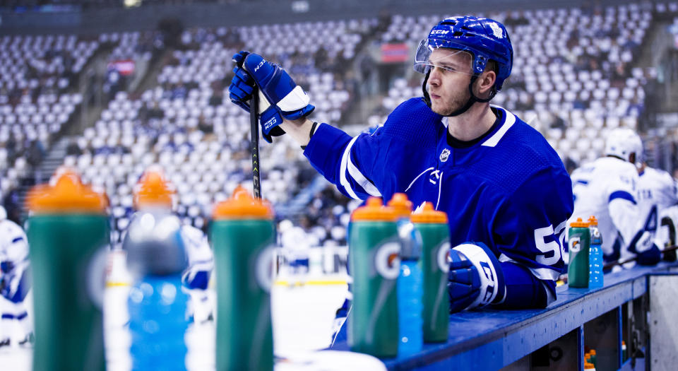 Defenceman Martin Marincin will be back for yet another season with the Toronto Maple Leafs. (Photo by Mark Blinch/NHLI via Getty Images)