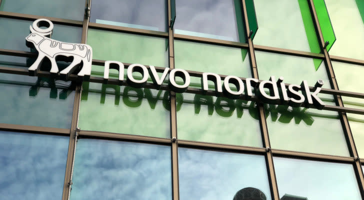 Novo Nordisk logo on a corporate building