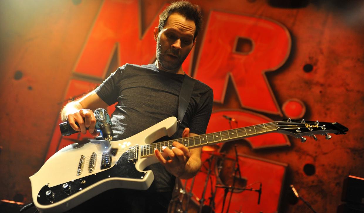  Paul Gilbert performs onstage with Mr. Big at the O2 Shepherd's Bush Empire in London on November 19, 2017 