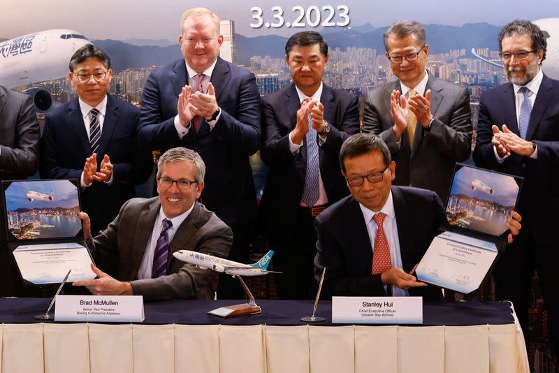 Boeing and Greater Bay Airlines' agreement signing ceremony in Hong Kong