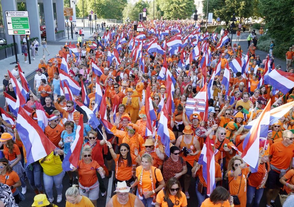 Netherlands fans will hope to see their side clinch a quarter-final place (Danny Lawson/PA). (PA Wire)