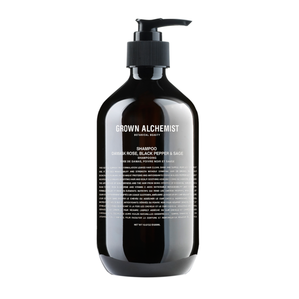 <p>Give the gift of clean hair with this antioxidant packed shampoo. <a href="http://www.b-glowing.com/grown-alchemist-shampoo-damask-rose-black-pepper-sage/" rel="nofollow noopener" target="_blank" data-ylk="slk:Grown Alchemist Shampoo: Damask Rose, Black Pepper & Sage;elm:context_link;itc:0;sec:content-canvas" class="link ">Grown Alchemist Shampoo: Damask Rose, Black Pepper & Sage</a> ($39) </p>