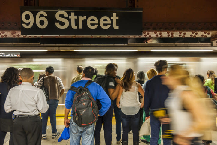 People waiting for the subway train