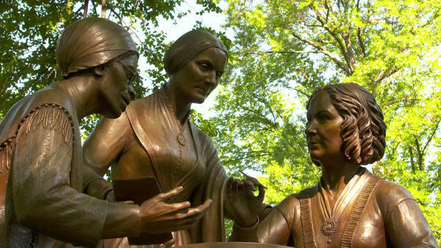 The monument unveiled.  / Credit: CBS News