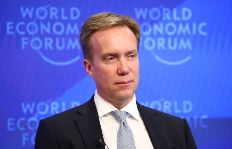 WEF President Borge Brende attends a news conference ahead of the Davos annual meeting in Cologny near Geneva