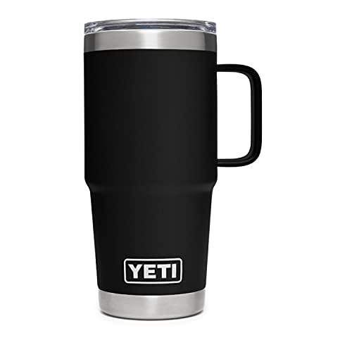 YETI Rambler 20 oz Travel Mug, Stainless Steel, Vacuum Insulated with Stronghold Lid, Black (AMAZON)