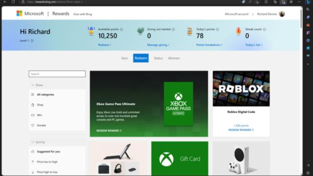 roblox rewards microsoft