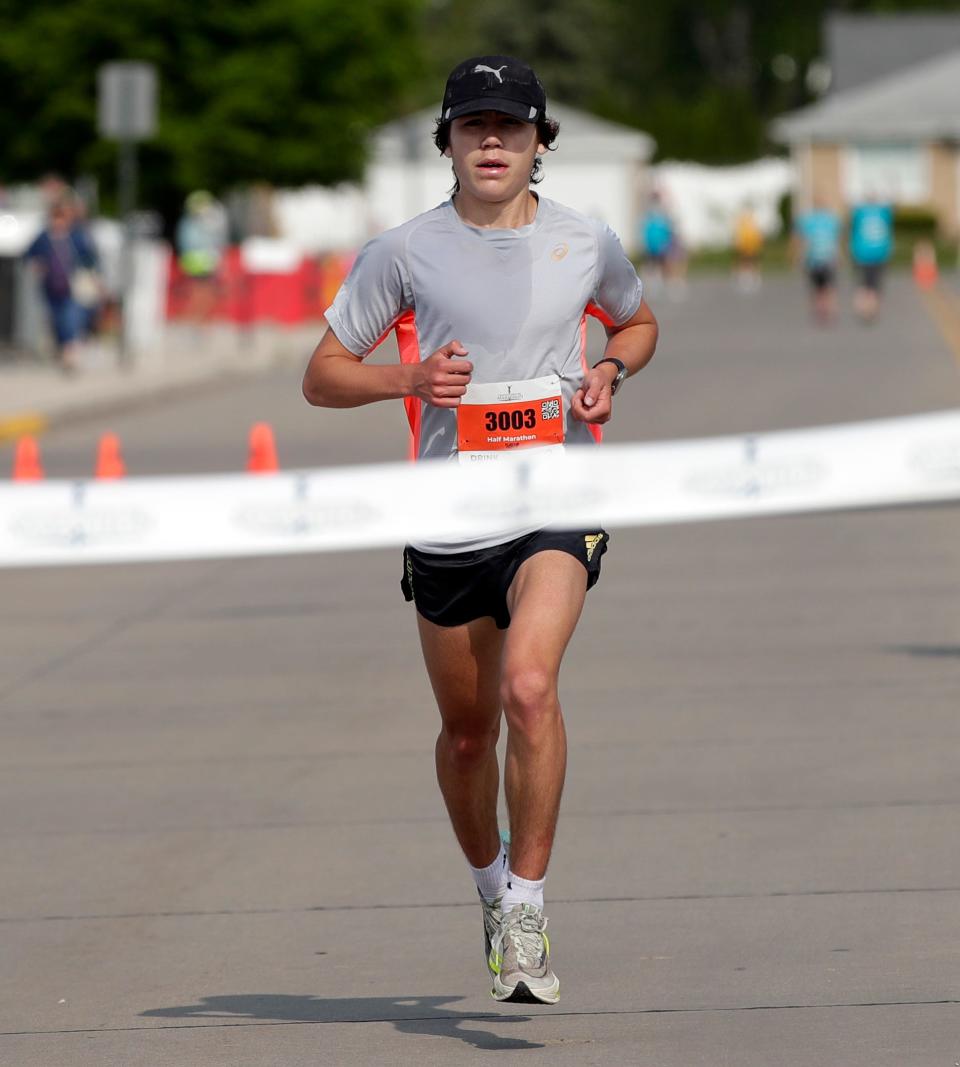 Shane Griepentrog of Reedsville wins the half marathon of the 2023 Cellcom Green Bay Marathon on Sunday in Ashwaubenon.