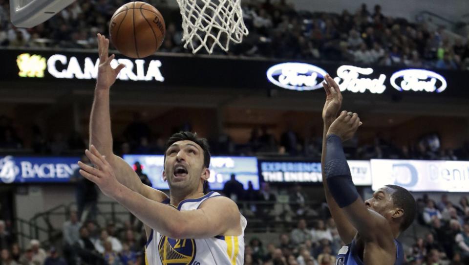 Zaza Pachulia got jokes from NBA official Scott Foster Wednesday night. (AP)