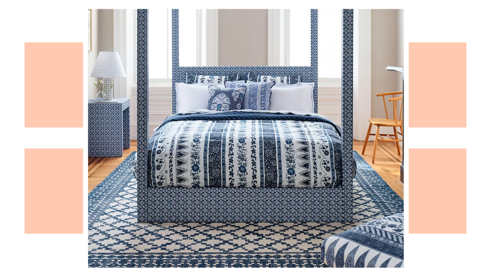 With this true blue duvet, you can keep the color scheme going throughout your home—including your bedroom.