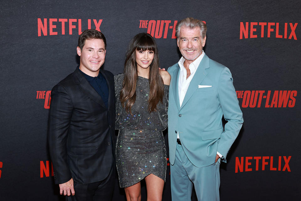 Adam DeVine, Nina Dobrev and Pierce Brosnan