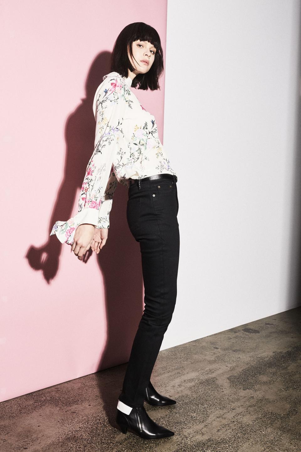 The covetable line features dainty floral prints and sharp suiting.