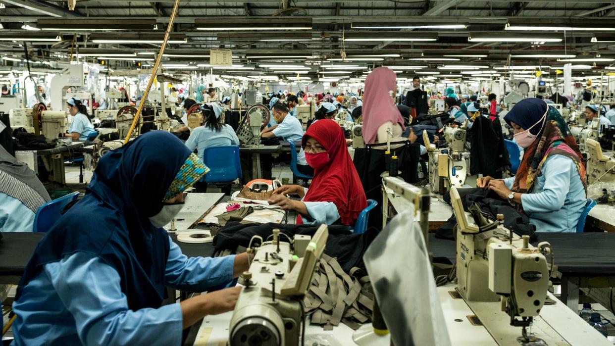Sewing production area at a Pan Brothers garment factory in Tangerang, Jakarta. (Photo: Elisabetta Zavoli for HuffPost)