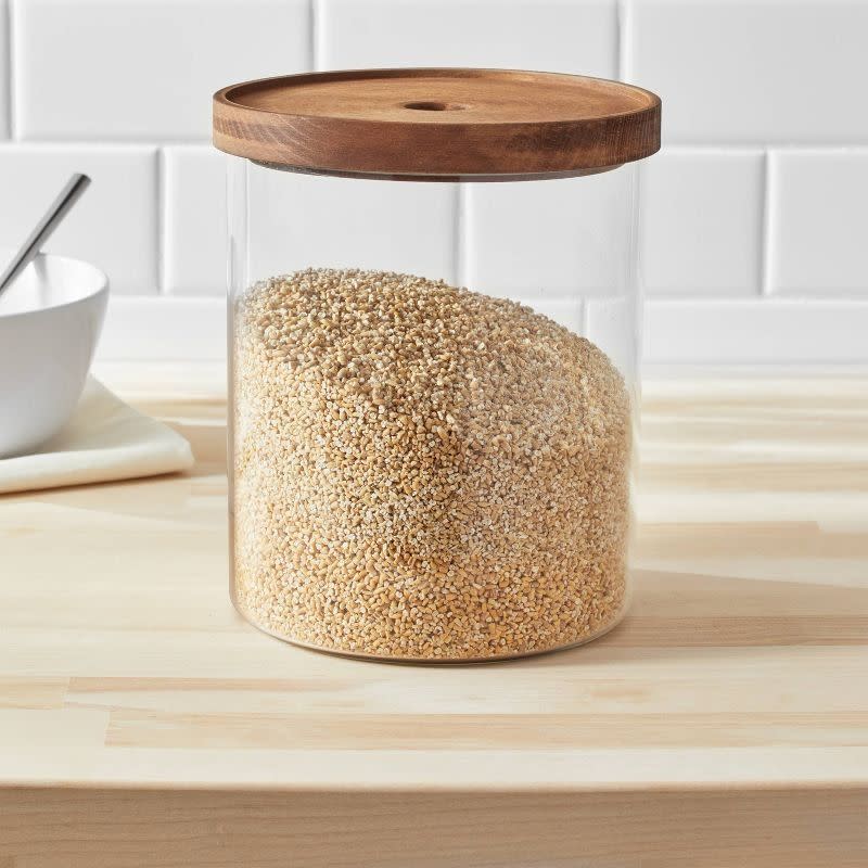 Threshold Glass Storage Canister with Wood Lid